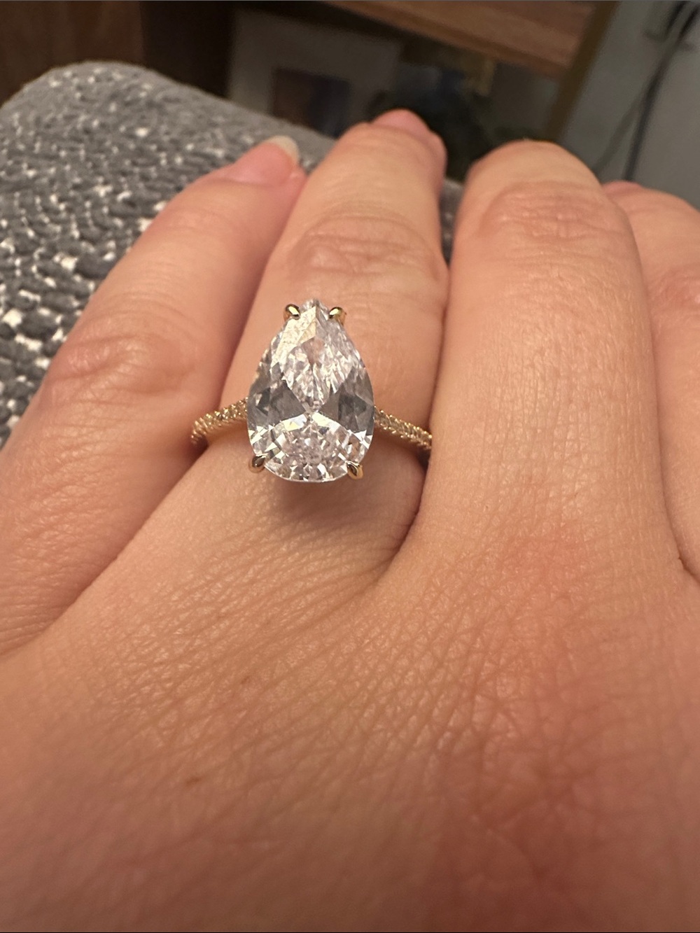 NEW Pear-Cut Solitaire Ring - Pretty Bird Jewelry - Size 6